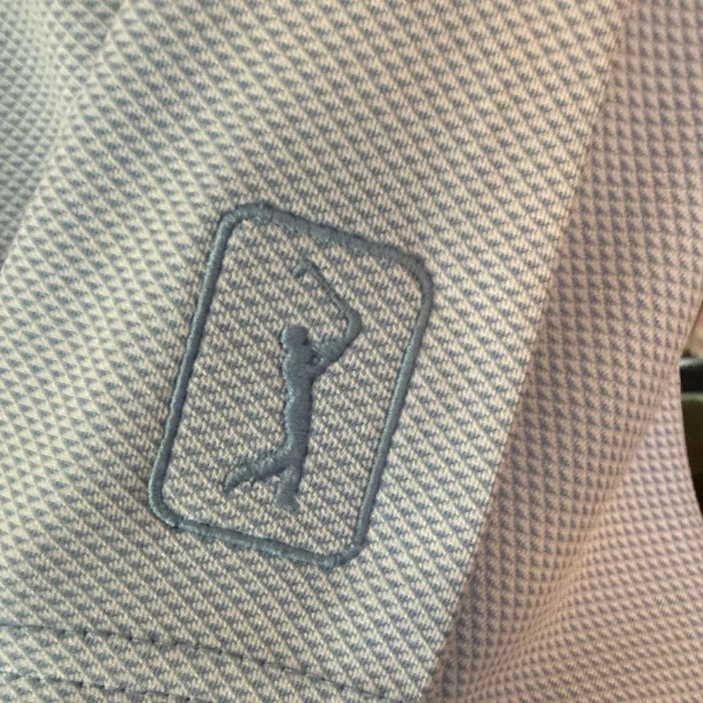 PGA‎ TOUR Mens Light Blue Performance Mesh Short Sleeve Golf Polo Shirt Size M